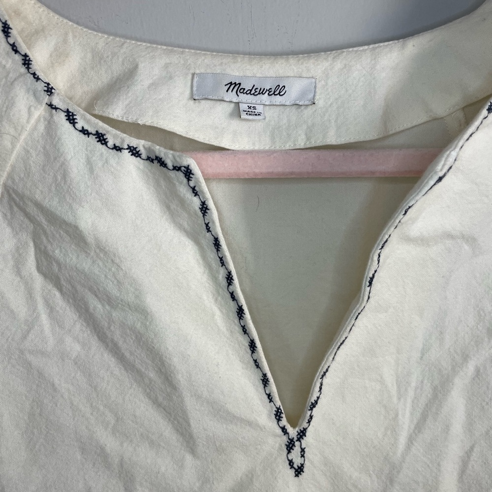 Madewell Embroidered-Sleeve Popover Top - Picture 8 of 13